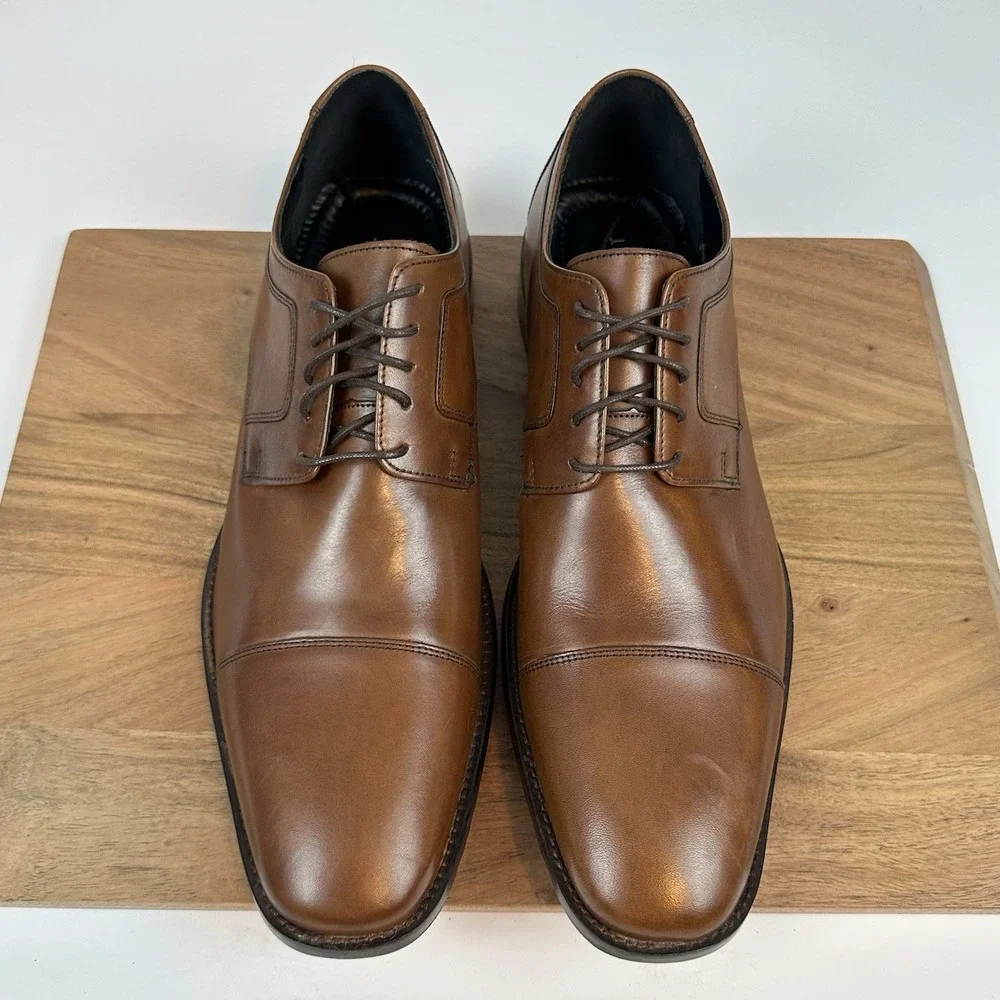 New Mens Johnston & Murphy Novick Cap Toe Oxfords‎ Leather Dress Shoes Sz 16 D